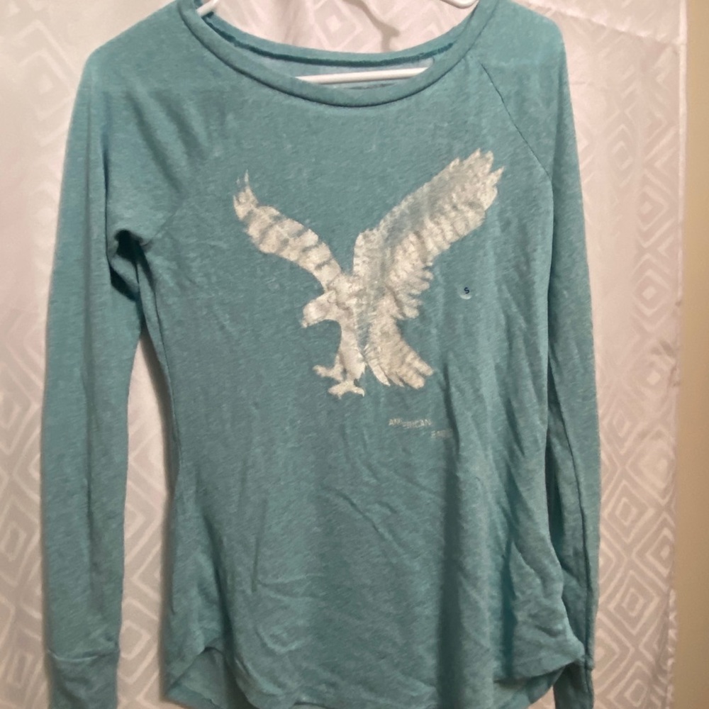 American Eagle Wide-neck Long Sleeve Top